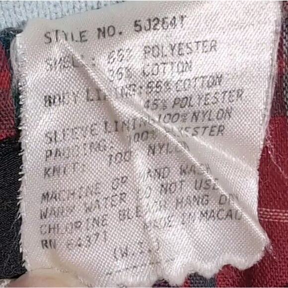 VTG WC Outerwear Jacket Mens Size XL Solid Gray Red Plaid Flannel Lined FLAWS - Picture 7 of 16